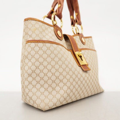 Celine Handbag Macadam Canvas Beige Gold Hardware Women