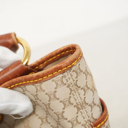 Celine Handbag Macadam Canvas Beige Gold Hardware Women