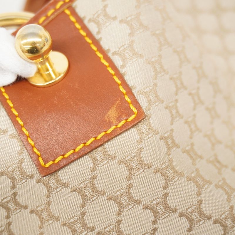 Celine Handbag Macadam Canvas Beige Gold Hardware Women