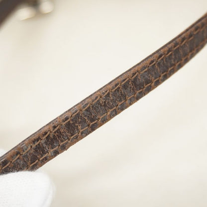 Fendi Handbag Zucca Nylon Canvas Brown Silver Hardware Women