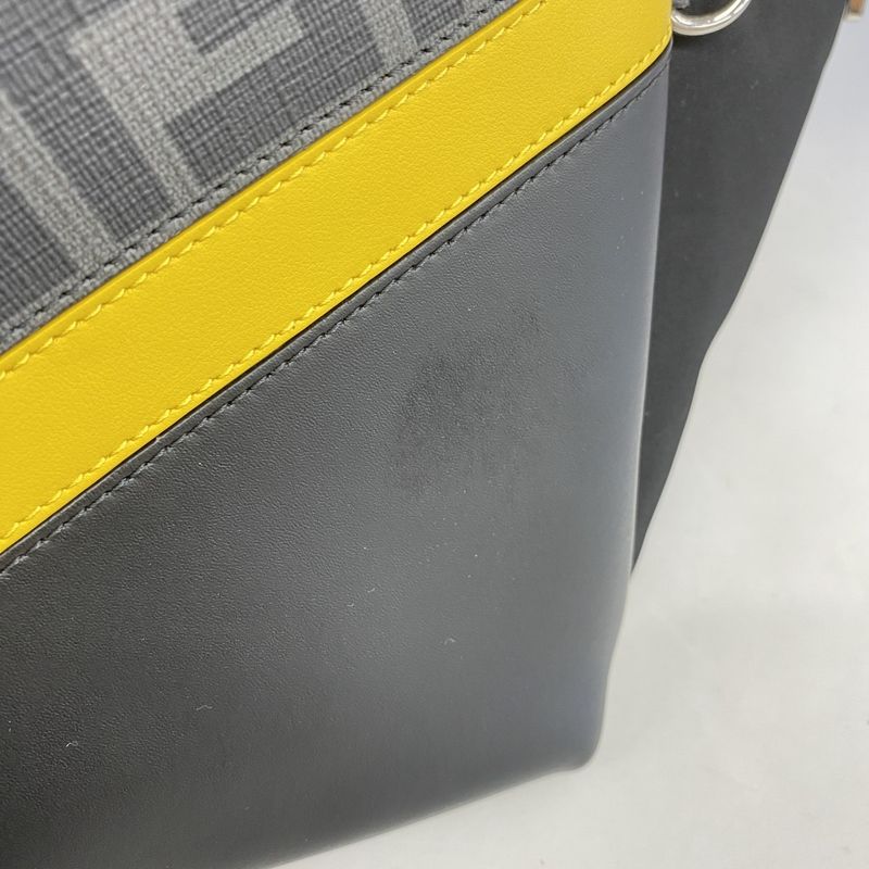 Fendi Backpack Daypack Zucca PVC Nylon Black Gray Silver Hardware Men's