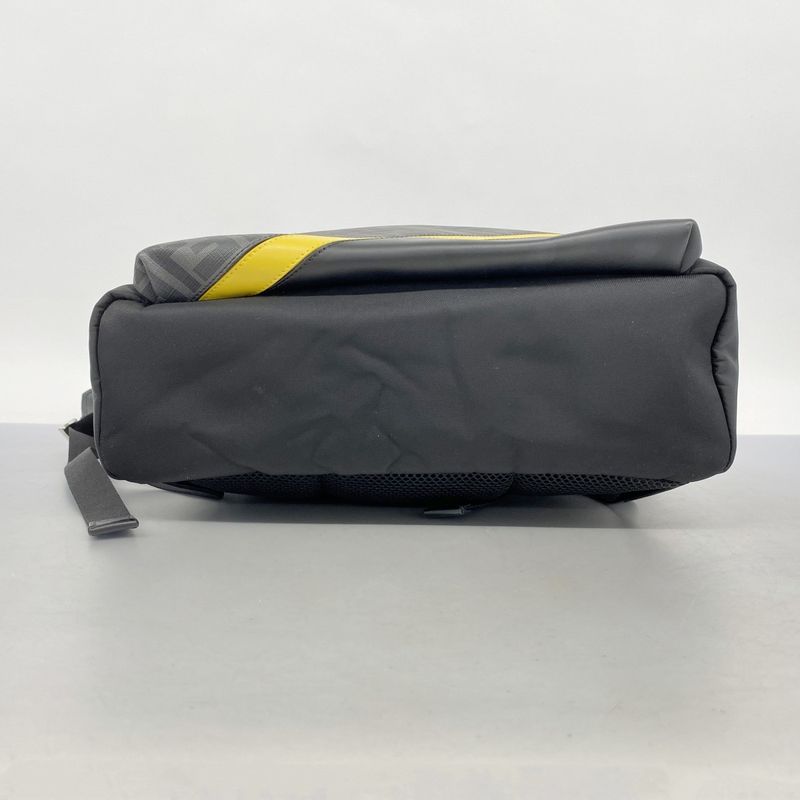 Fendi Backpack Daypack Zucca PVC Nylon Black Gray Silver Hardware Men's