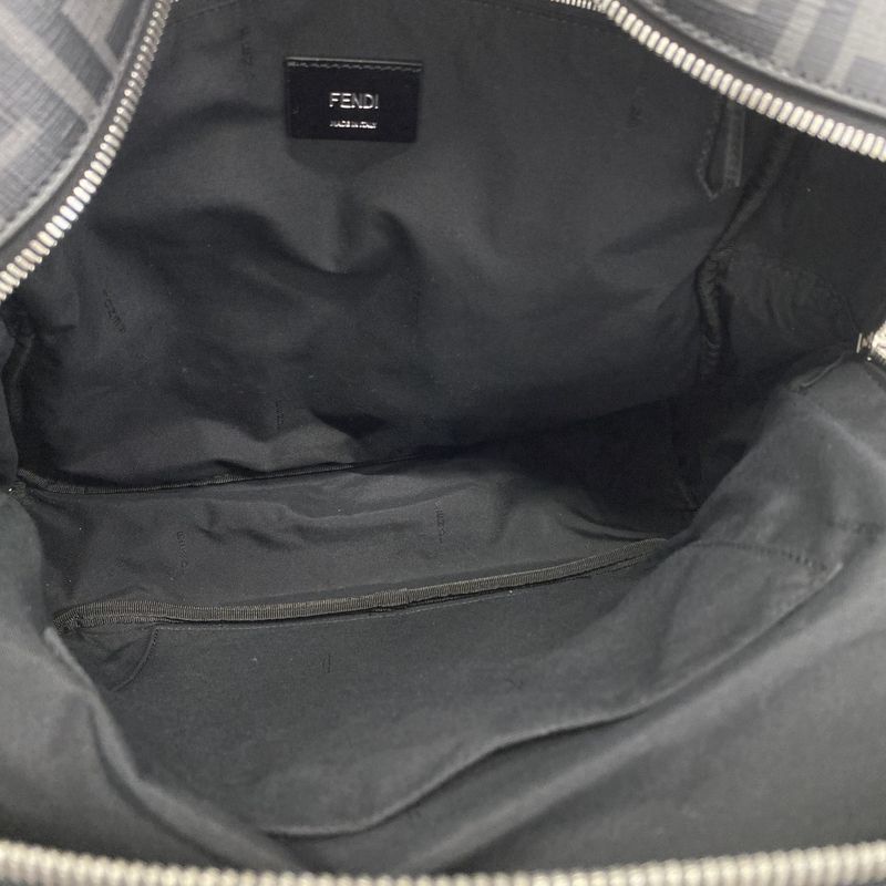 Fendi Backpack Daypack Zucca PVC Nylon Black Gray Silver Hardware Men's