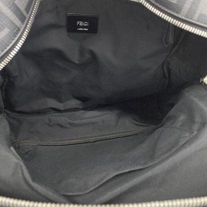 Fendi Backpack Daypack Zucca PVC Nylon Black Gray Silver Hardware Men's