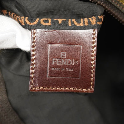 Fendi Pouch Zucca Nylon Canvas Brown Silver Hardware Women's