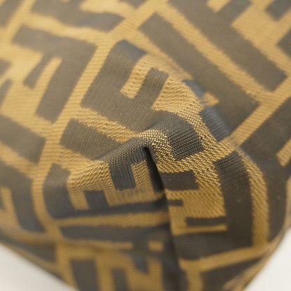 Fendi Pouch Zucca Nylon Canvas Brown Silver Hardware Women's