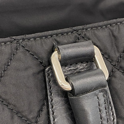 Chanel Tote Bag Paris New York Nylon Black Silver Hardware Women's