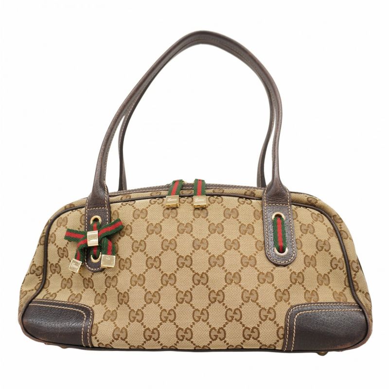 Gucci Shoulder Bag GG Canvas/sherry Line Princy 161720 Canvas Beige Brown Gold