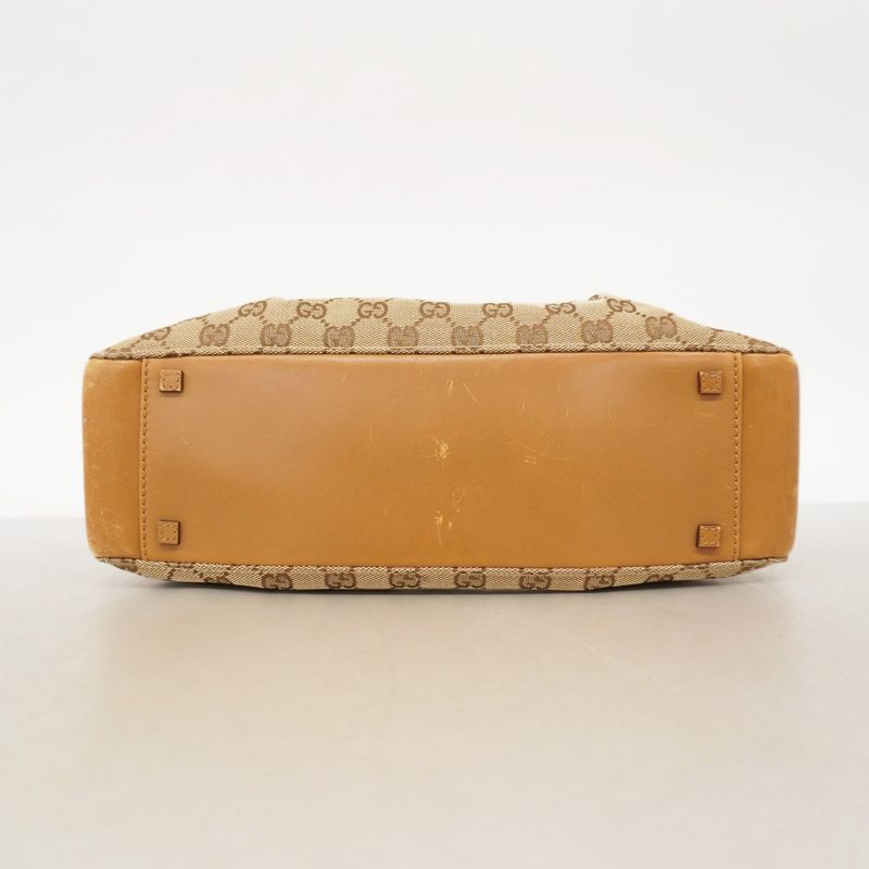 Gucci Tote Bag GG Canvas 94898 Canvas Beige Light Brown Gold Hardware Women