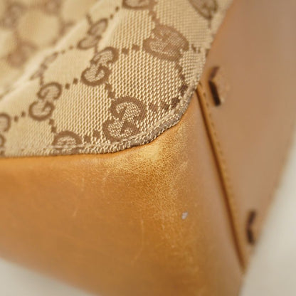 Gucci Tote Bag GG Canvas 94898 Canvas Beige Light Brown Gold Hardware Women