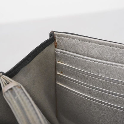 Chanel Long Wallet Camellia Lambskin Black Silver Hardware Women