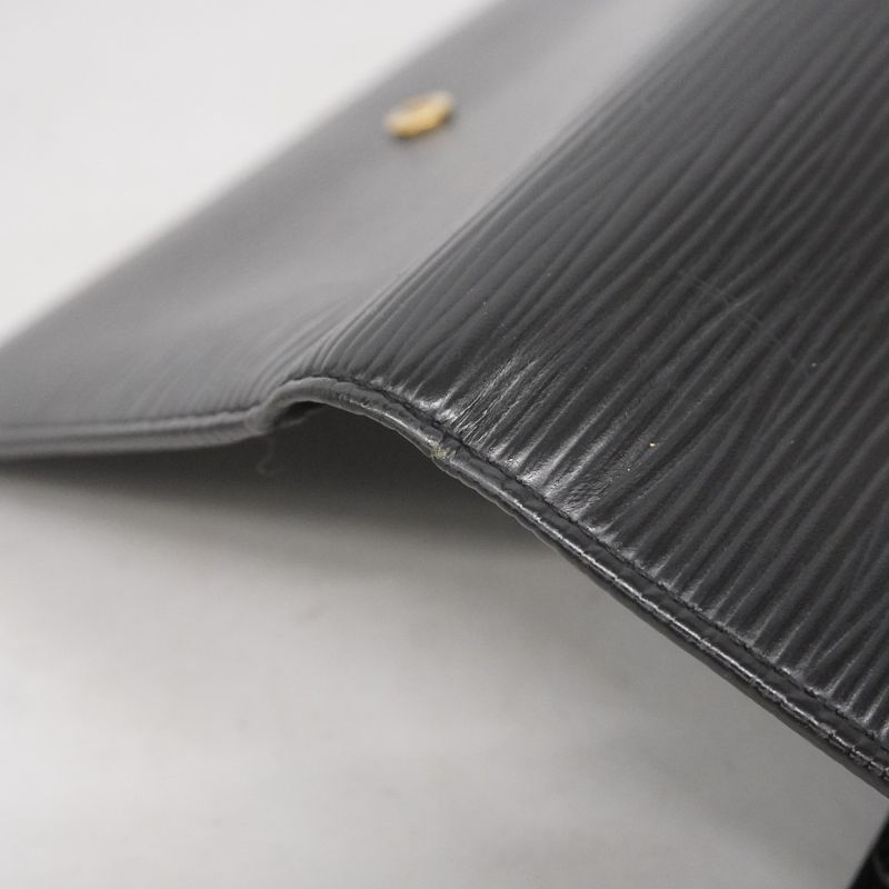 Louis Vuitton Trifold Wallet Epi Porte-tresor Etui Papier M63712 Noir Black Men