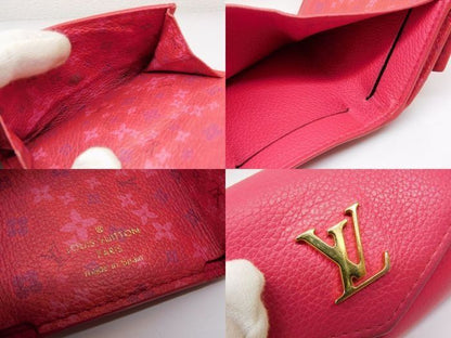 Vuitton M80087 Ub5200 - Portefeuille Lock Mini Trifold Compact Wallet Pink □