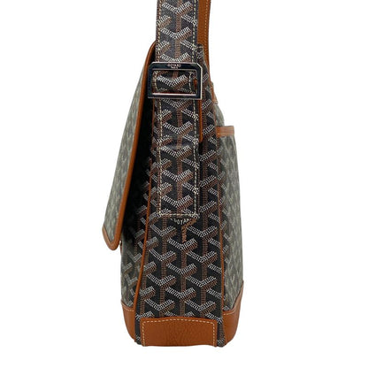 Goyard Grand Bleu MM Crossbody Shoulder Bag Coated Canvas Brown Black Women