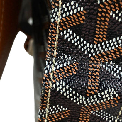 Goyard Grand Bleu MM Crossbody Shoulder Bag Coated Canvas Brown Black Women