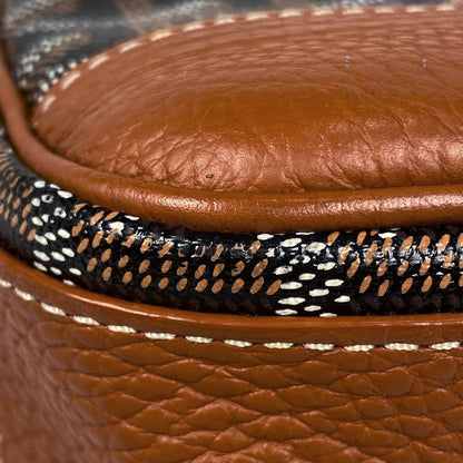 Goyard Grand Bleu MM Crossbody Shoulder Bag Coated Canvas Brown Black Women