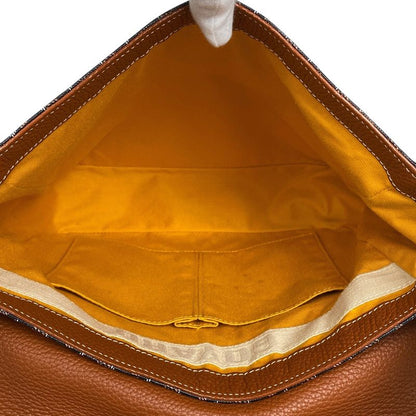 Goyard Grand Bleu MM Crossbody Shoulder Bag Coated Canvas Brown Black Women