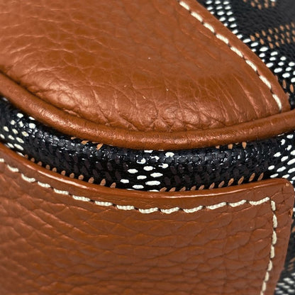 Goyard Grand Bleu MM Crossbody Shoulder Bag Coated Canvas Brown Black Women