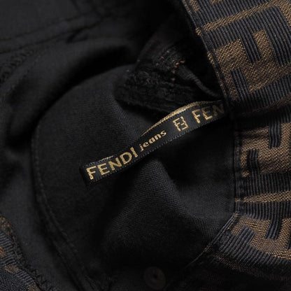 Fendi Vintage Skirt Size 42 Zucca Pattern FF Double F Tight Jacquard Mini