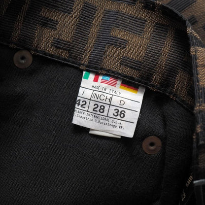 Fendi Vintage Skirt Size 42 Zucca Pattern FF Double F Tight Jacquard Mini