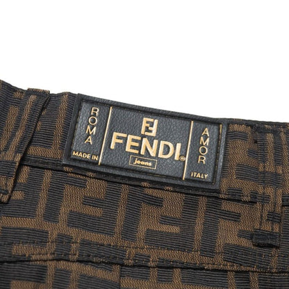 Fendi Vintage Skirt Size 42 Zucca Pattern FF Double F Tight Jacquard Mini