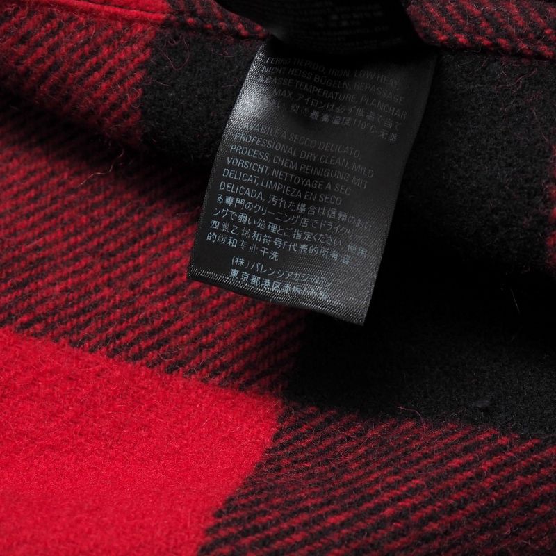 Balenciaga Coat Size L Check Hooded Fringe Cape Cloak Made In Italy