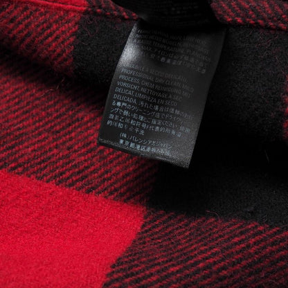 Balenciaga Coat Size L Check Hooded Fringe Cape Cloak Made In Italy