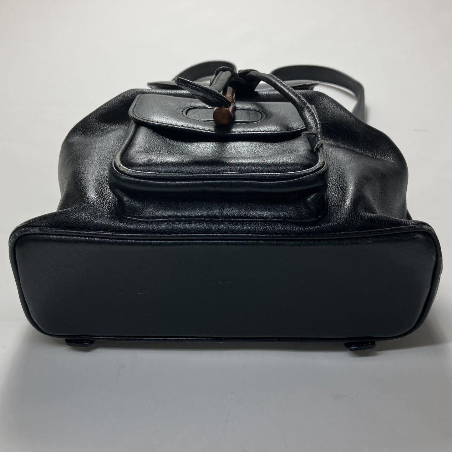 Gucci Leather Bamboo Mini Backpack Partly Damaged 003-2034-0030 Black