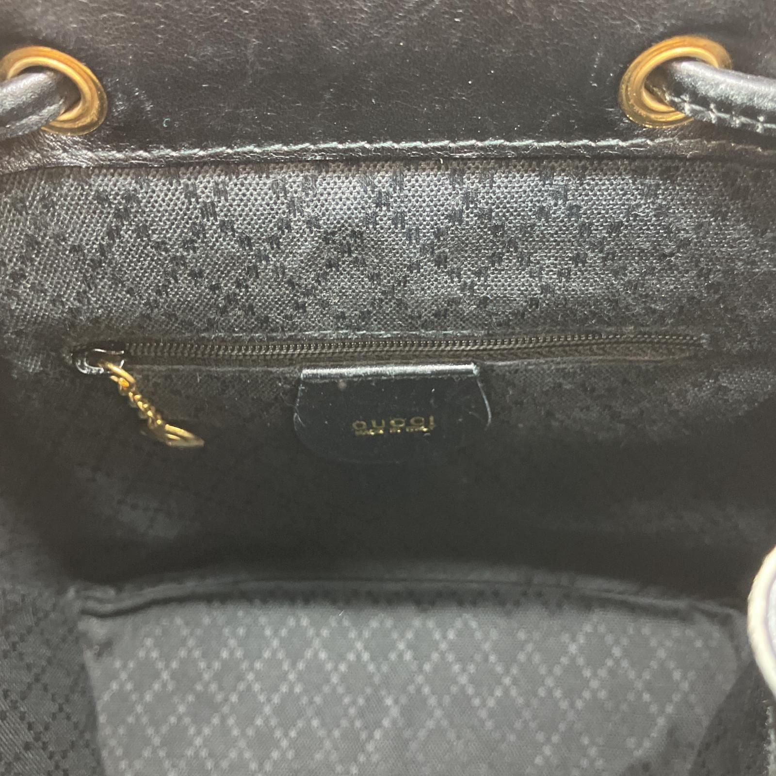 Gucci Leather Bamboo Mini Backpack Partly Damaged 003-2034-0030 Black