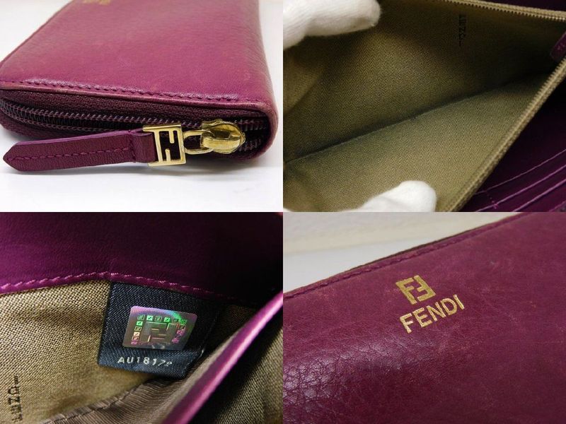 Fendi - Leather Purple Long Wallet Ladies □7K