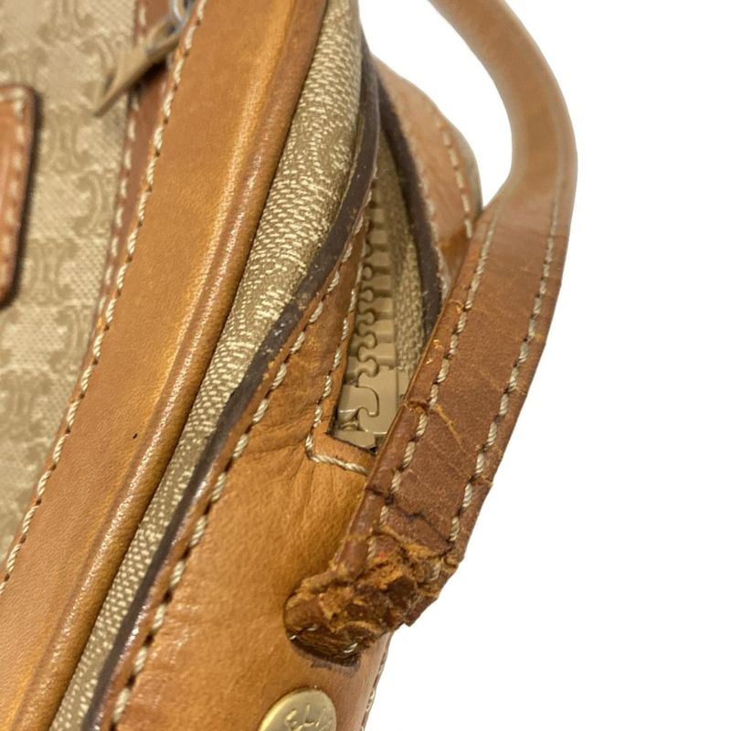 Celine Shoulder Bag Macadam Pattern Brown X Light Brown X Ivory Diagonal/mini