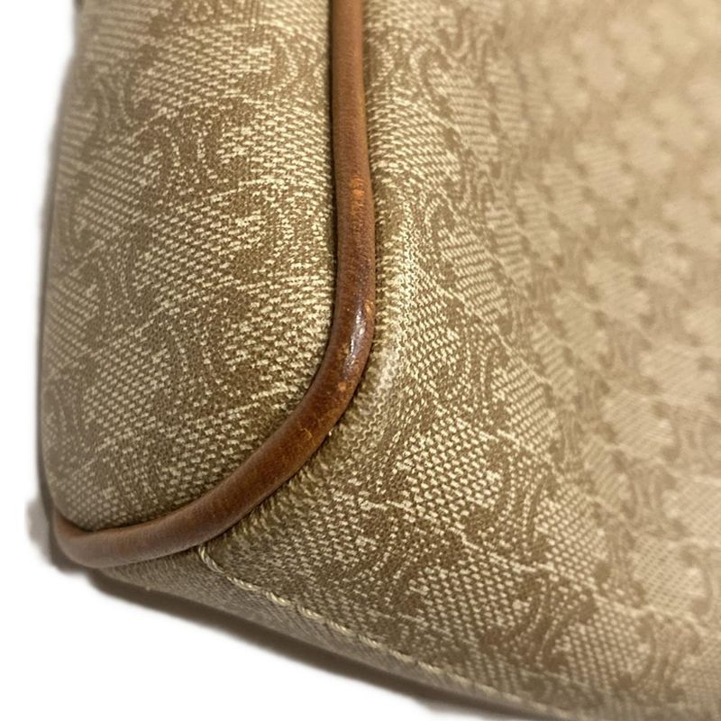 Celine Shoulder Bag Macadam Pattern Brown X Light Brown X Ivory Diagonal/mini