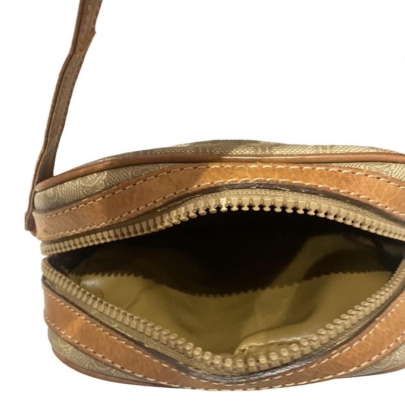 Celine Shoulder Bag Macadam Pattern Brown X Light Brown X Ivory Diagonal/mini