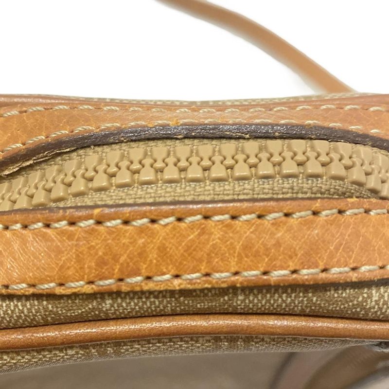 Celine Shoulder Bag Macadam Pattern Brown X Light Brown X Ivory Diagonal/mini