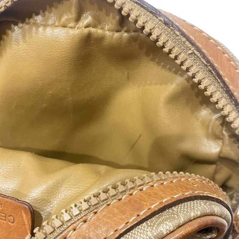 Celine Shoulder Bag Macadam Pattern Brown X Light Brown X Ivory Diagonal/mini