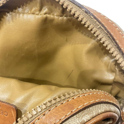 Celine Shoulder Bag Macadam Pattern Brown X Light Brown X Ivory Diagonal/mini