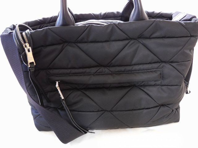 Prada - 1bg435 Re-nylon Nappa Leather Medium Padded Tote Bag Black Shoulder Bag