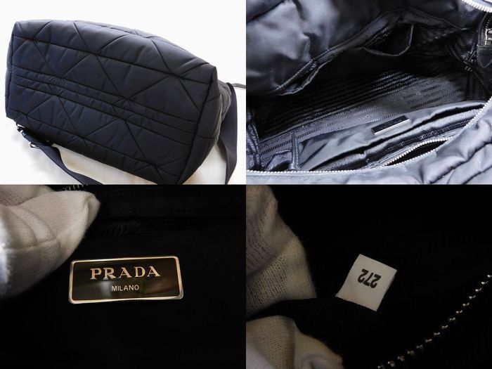 Prada - 1bg435 Re-nylon Nappa Leather Medium Padded Tote Bag Black Shoulder Bag