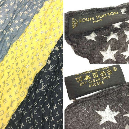 Louis Vuitton Shawl With Stars Monogram Stars M72836 Linen Silk Aq11606