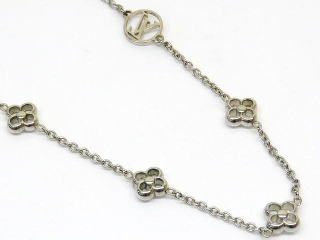 Louis Vuitton - M00238 Ob0146 Flower Full Necklace Pendant Silver Color Louis