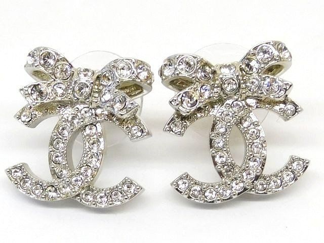 Chanel B24V Earrings - Coco Mark Ribbon Stone Ladies Chanel □7K