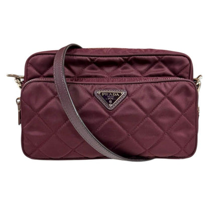 Prada Shoulder Bag Nylon Brown Ladies Prada Preowned Prada