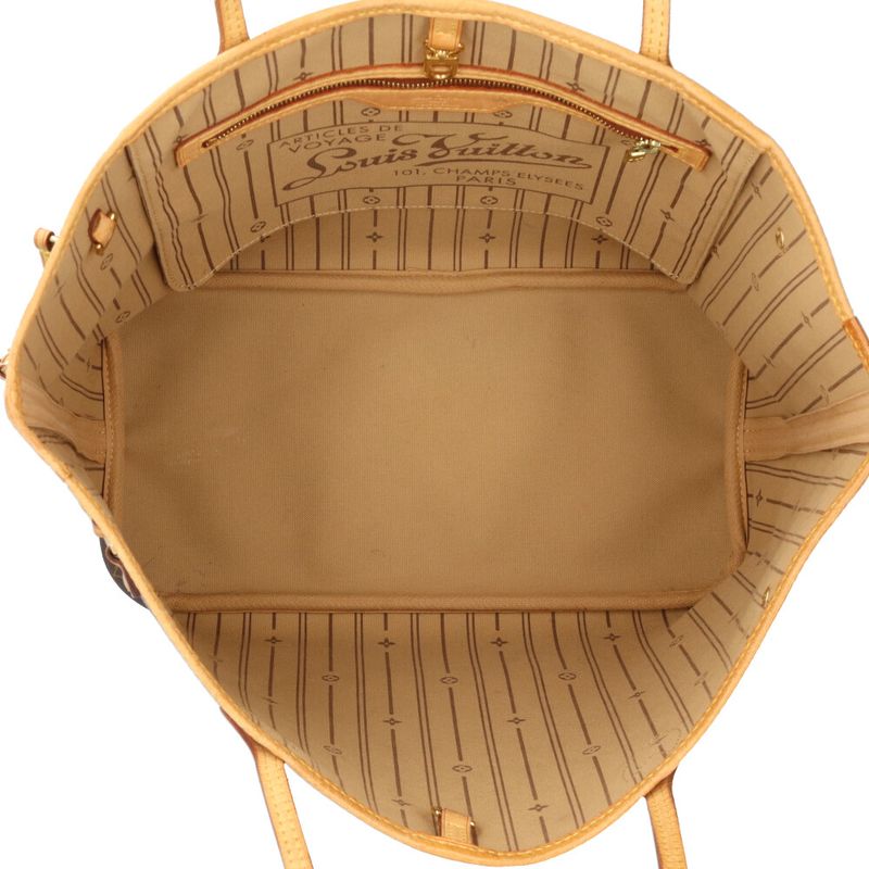 Louis Vuitton Neverfull MM Monogram Tote Bag Monogram Canvas M40156 Brown Women