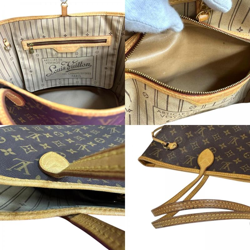 Louis Vuitton Neverfull MM Monogram Tote Bag Monogram Canvas M40156 Brown Women