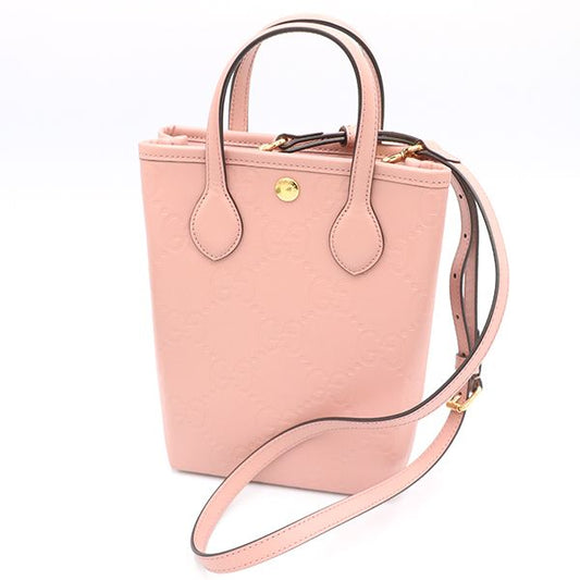 Gucci Pink Leather GG Super Mini 2way Handbag 790133 Ladies 400000180100432