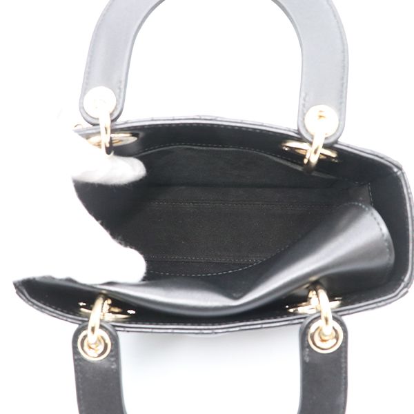 Christian Dior Black Lambskin Lady Dior My Abcdior Bag Small Handbag Women
