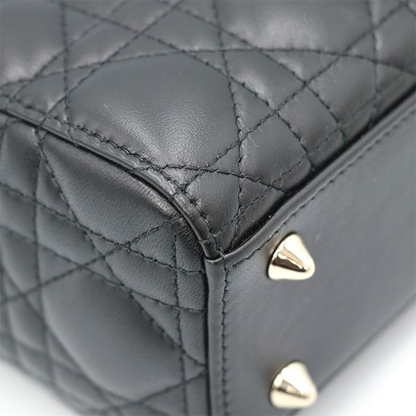Christian Dior Black Lambskin Lady Dior My Abcdior Bag Small Handbag Women
