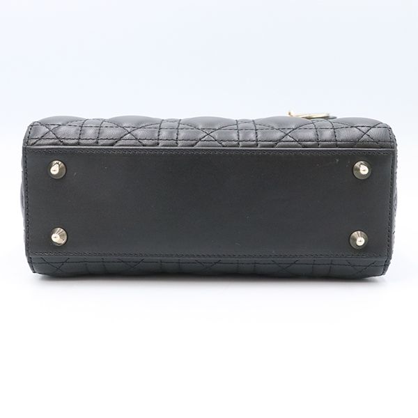 Christian Dior Black Lambskin Lady Dior My Abcdior Bag Small Handbag Women