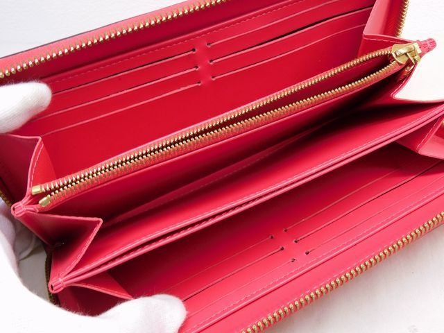 Louis Vuitton - M93058 Ba2186 Zippy Wallet Vernis Pink Round Zipper Long Wallet