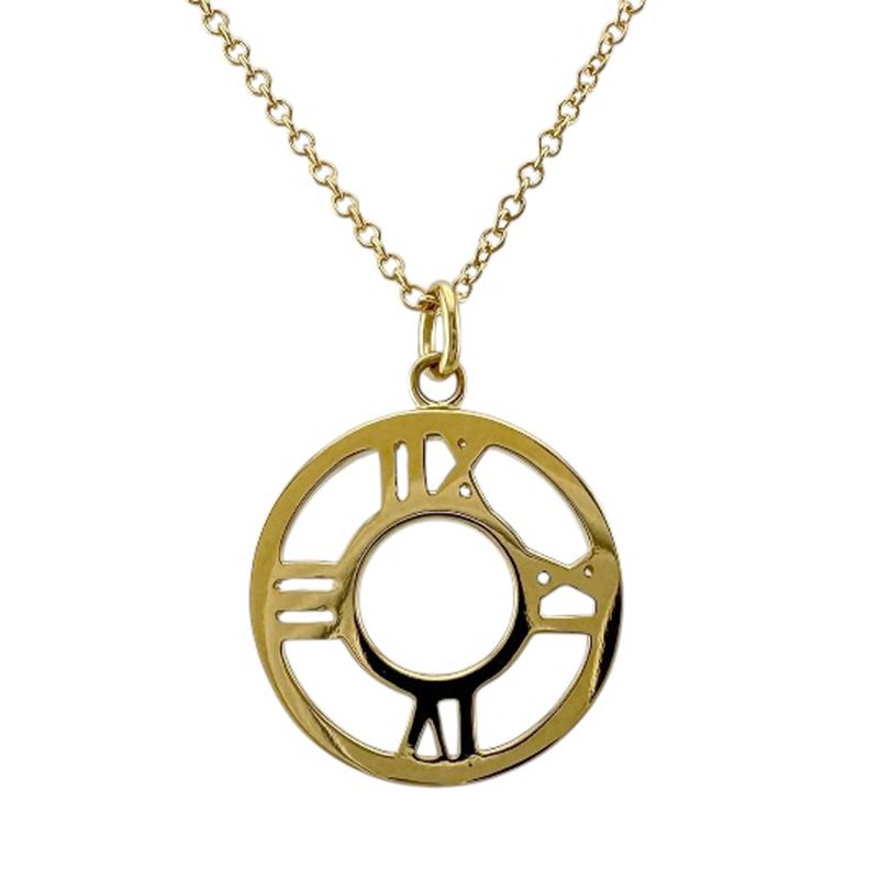 Tiffany & Co Atlas Open Medallion Diamond Necklace 18k Gold 18k Yellow Gold